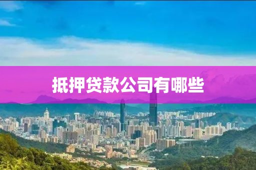 抵押贷款公司有哪些