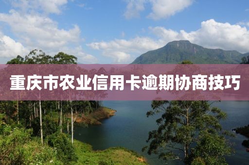 重庆市农业信用卡逾期协商技巧
