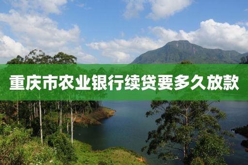 重庆市农业银行续贷要多久放款