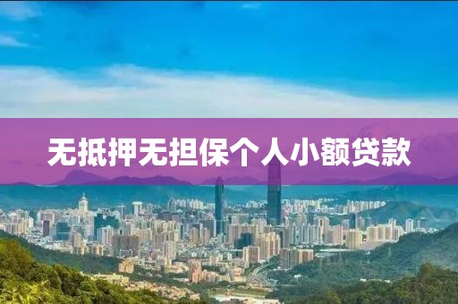无抵押无担保个人小额贷款