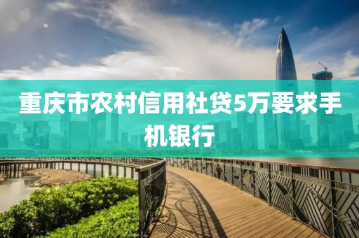 重庆市农村信用社贷5万要求手机银行