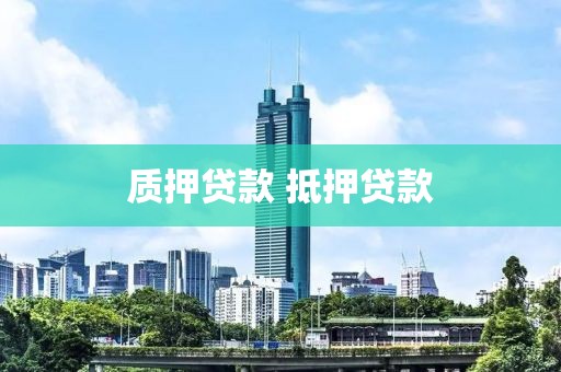 质押贷款 抵押贷款