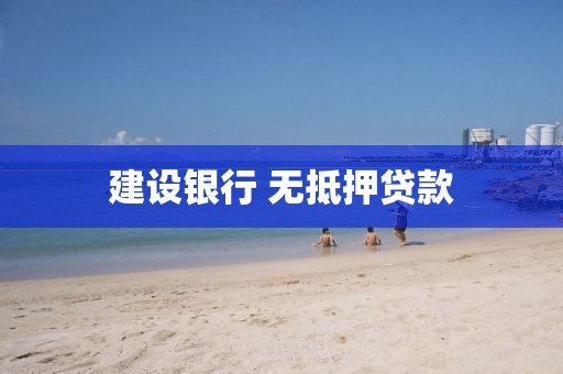 建设银行 无抵押贷款