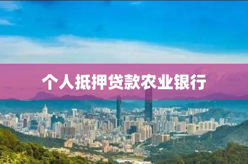 个人抵押贷款农业银行