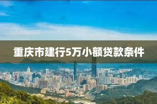 重庆市建行5万小额贷款条件