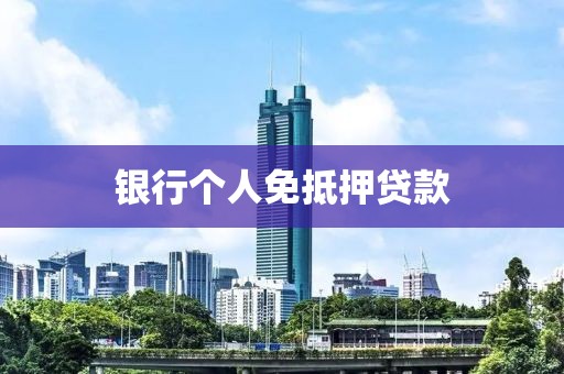银行个人免抵押贷款