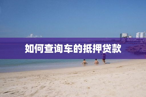 如何查询车的抵押贷款