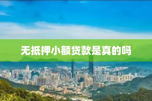 无抵押小额贷款是真的吗