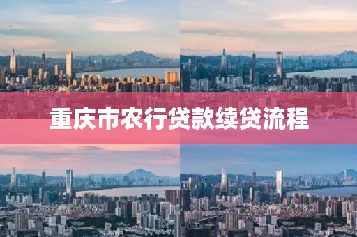 重庆市农行贷款续贷流程
