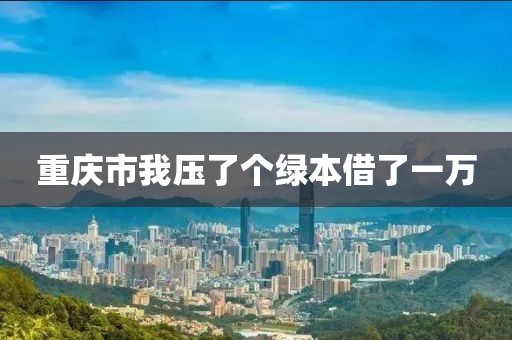 重庆市我压了个绿本借了一万