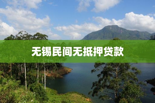 无锡民间无抵押贷款