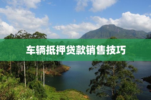 车辆抵押贷款销售技巧
