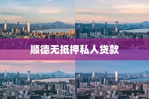 顺德无抵押私人贷款