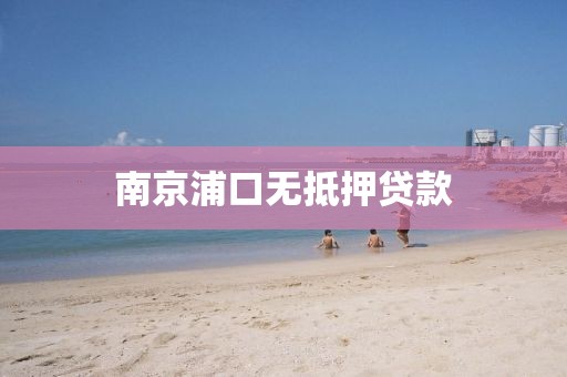 南京浦口无抵押贷款