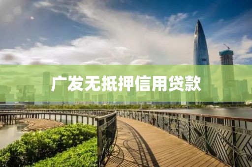 广发无抵押信用贷款