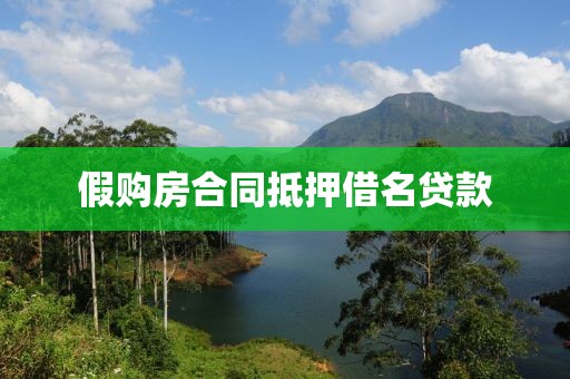 假购房合同抵押借名贷款