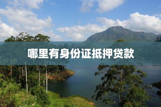哪里有身份证抵押贷款