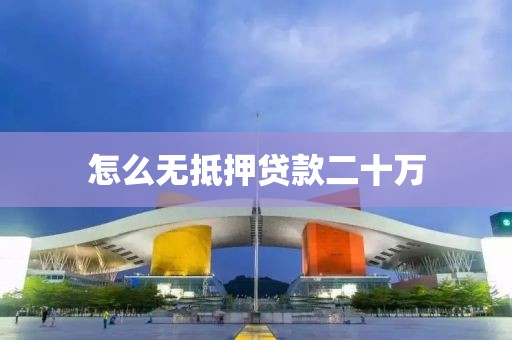 怎么无抵押贷款二十万