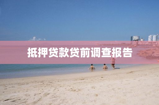 抵押贷款贷前调查报告