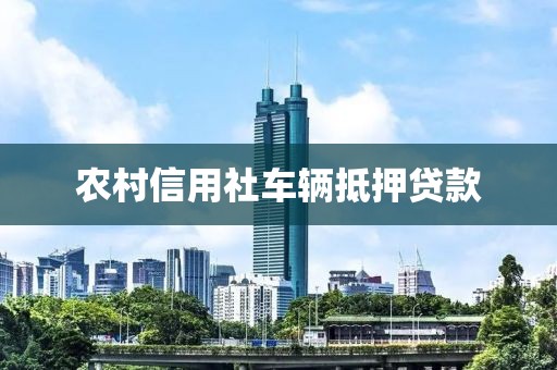 农村信用社车辆抵押贷款