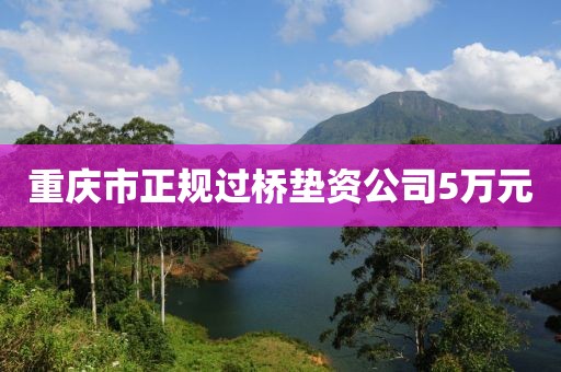 重庆市正规过桥垫资公司5万元