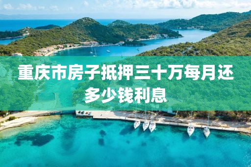 重庆市房子抵押三十万每月还多少钱利息