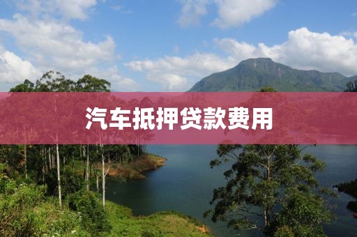 汽车抵押贷款费用