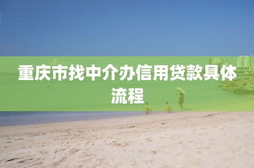 重庆市找中介办信用贷款具体流程