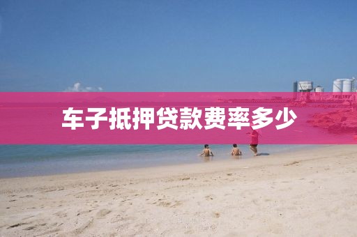 车子抵押贷款费率多少