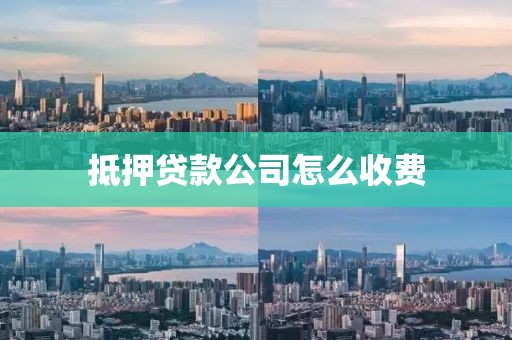 抵押贷款公司怎么收费