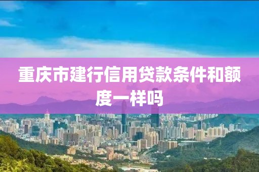 重庆市建行信用贷款条件和额度一样吗