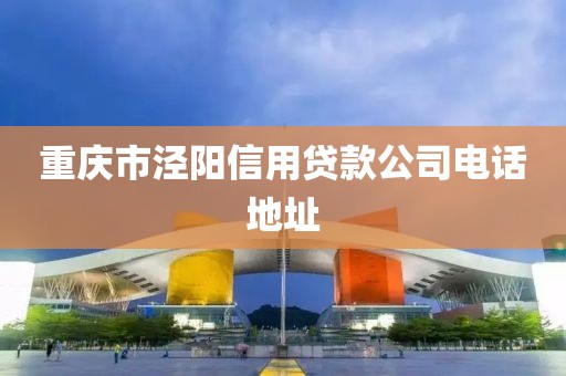 重庆市泾阳信用贷款公司电话地址