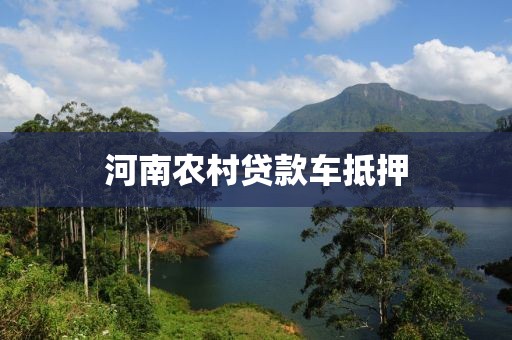 河南农村贷款车抵押