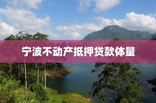 宁波不动产抵押贷款体量