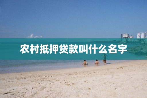 农村抵押贷款叫什么名字