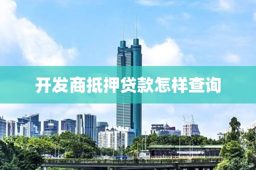 开发商抵押贷款怎样查询
