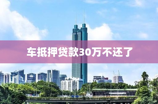 车抵押贷款30万不还了