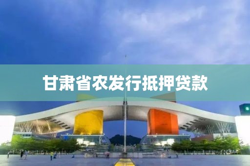 甘肃省农发行抵押贷款