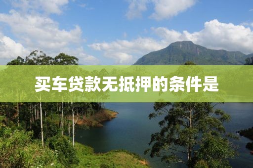 买车贷款无抵押的条件是