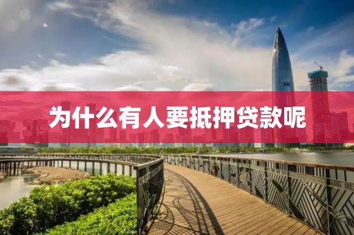 为什么有人要抵押贷款呢