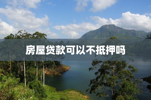 房屋贷款可以不抵押吗