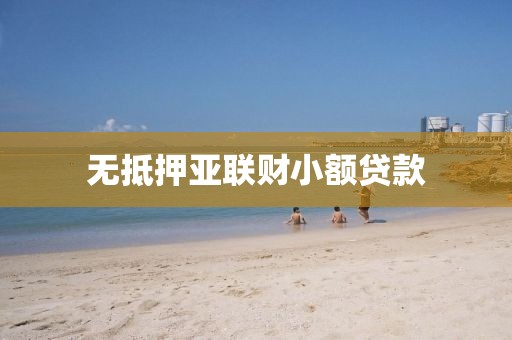 无抵押亚联财小额贷款