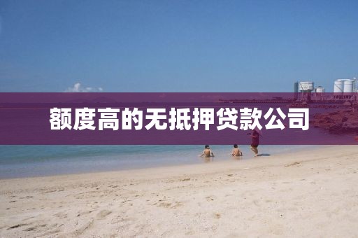 额度高的无抵押贷款公司