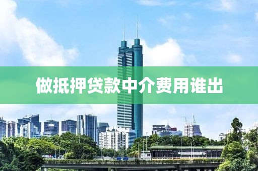 做抵押贷款中介费用谁出