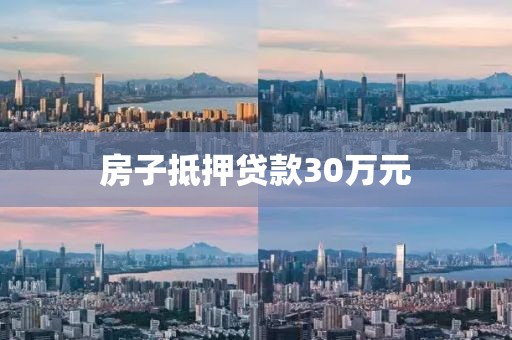 房子抵押贷款30万元