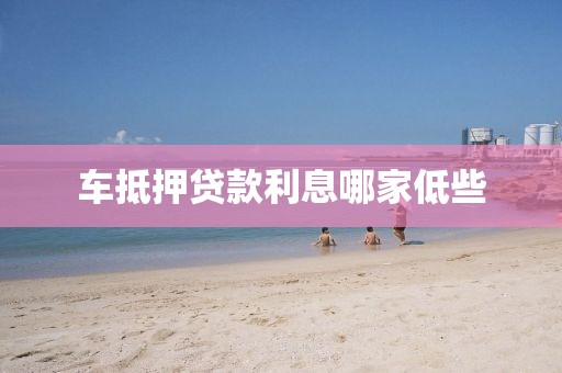 车抵押贷款利息哪家低些