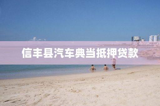 信丰县汽车典当抵押贷款