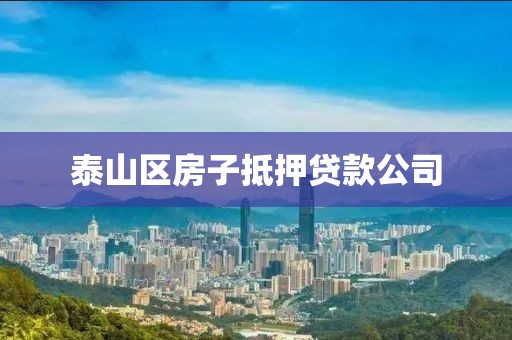 泰山区房子抵押贷款公司