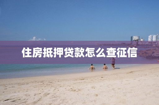 住房抵押贷款怎么查征信
