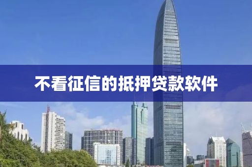 不看征信的抵押贷款软件